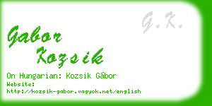 gabor kozsik business card
