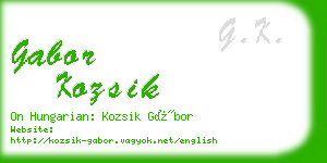 gabor kozsik business card